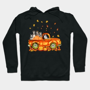 Husky Pumkin Car Autumne Halloween Hoodie